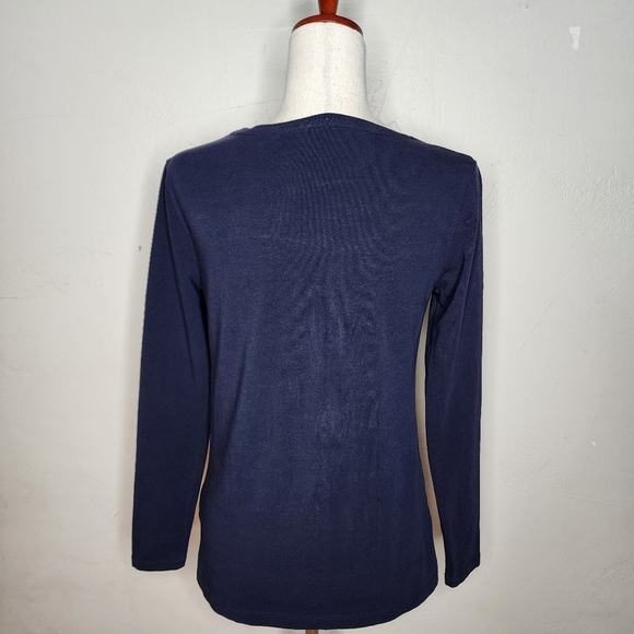 BARBOUR‎ Fareham Navy Long Sleeve T-Shirt Size 6 - Picture 7 of 9